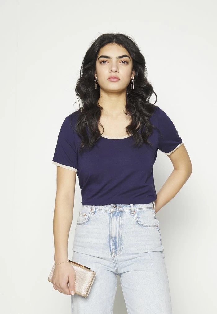 T-Shirt ANNA FIELD Anna Field Basic T-shirt Bleu Marine Femme | CNS-8266179